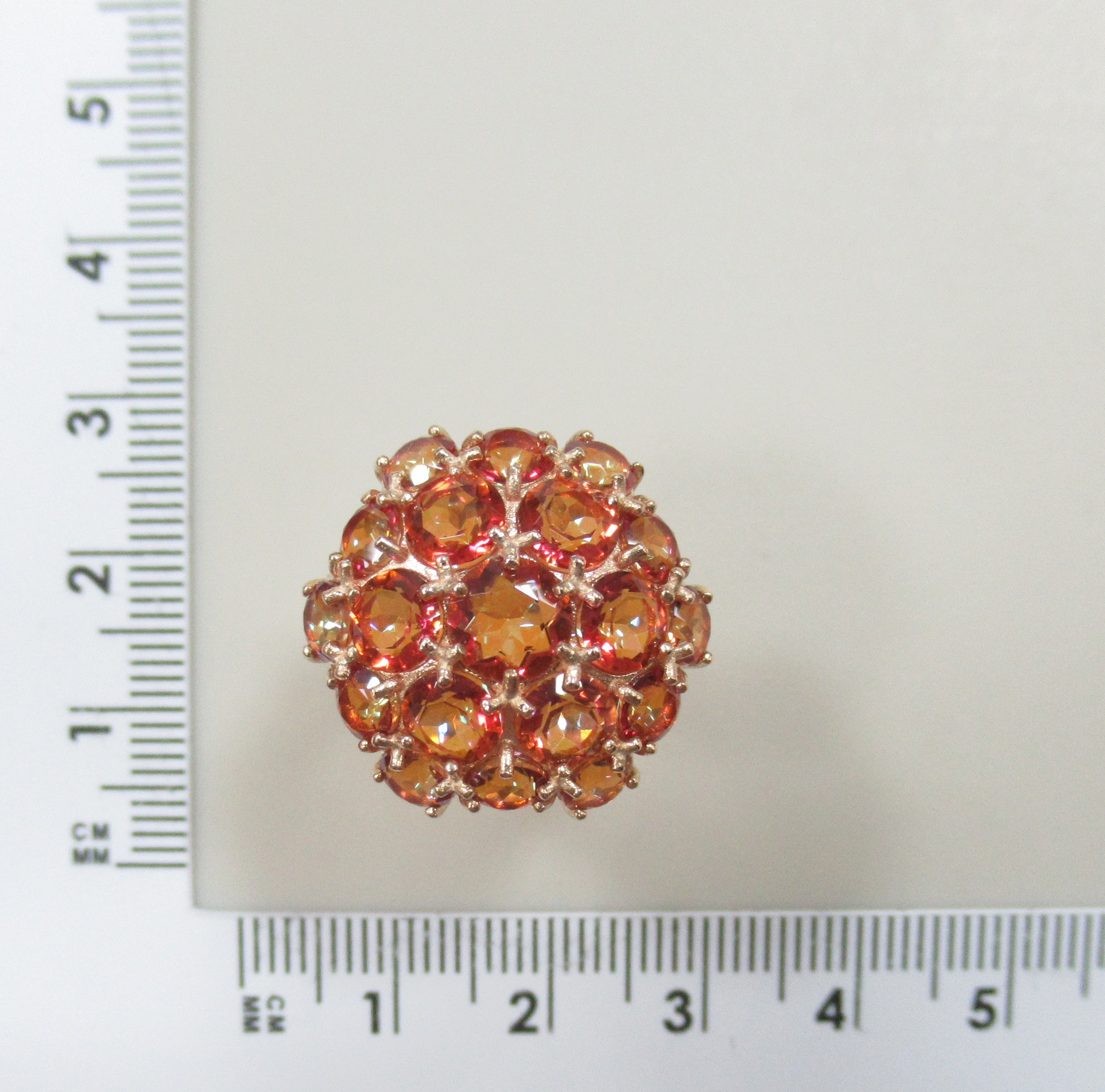 Серебряное кольцо с оранжевым горным хрусталем